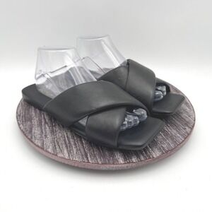 Schuh Sandals Womens 40 US 9 Tania Leather Cross Strap Slip on Square Toe Shoes